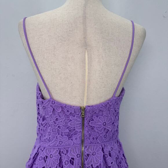 Donna Morgan Lavender Lace Dress Straps Lavender US 8 Romantic Babydoll Brunch - Picture 5 of 11
